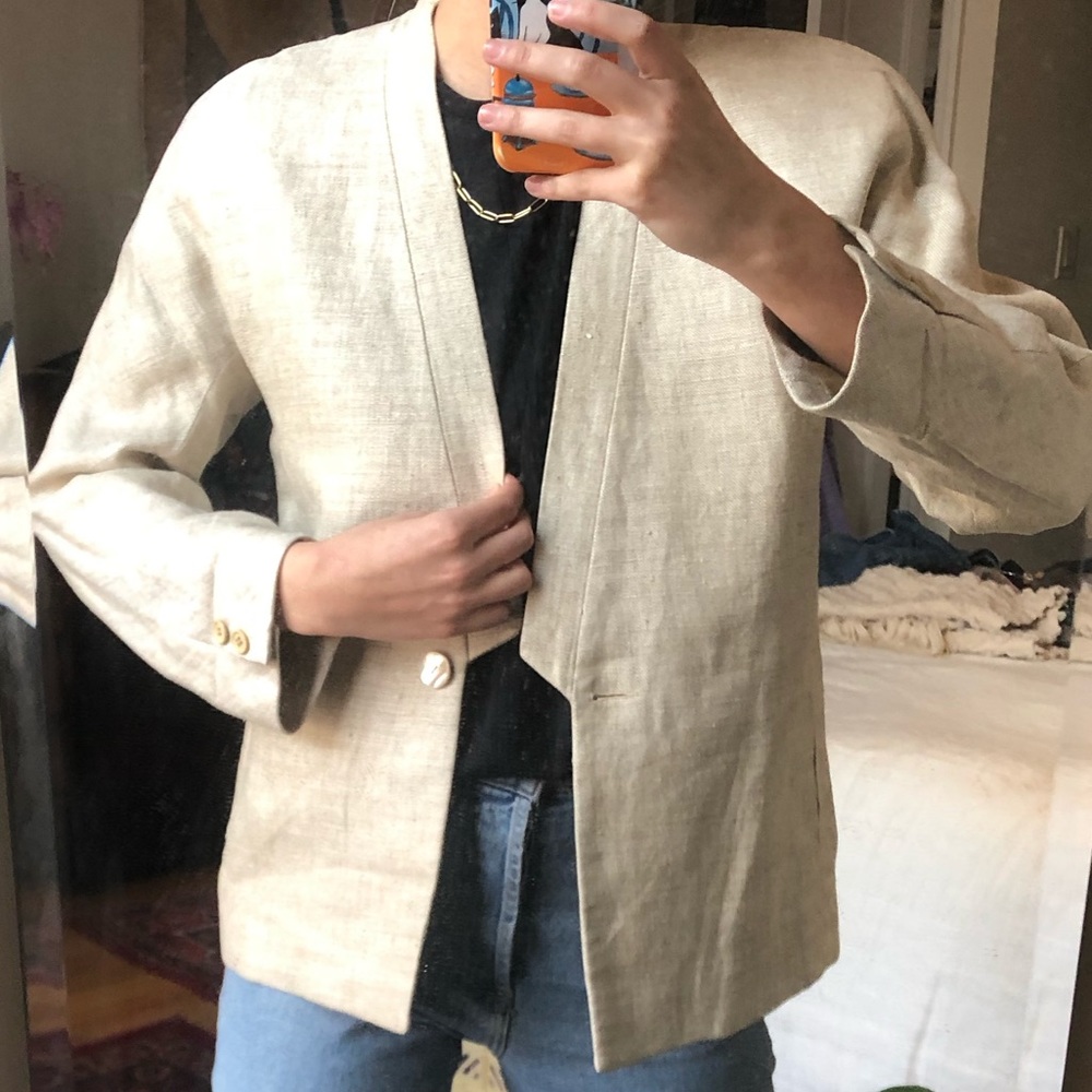 Tan Linen Blazer